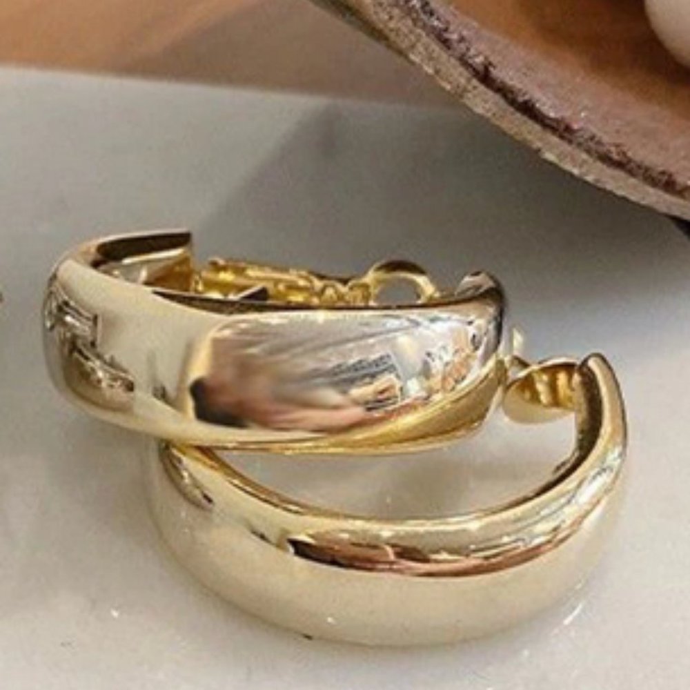 14K Gold Large Chunky Hoop Earrings Womens Big Hoops Ladies Jewelry Thick 14 k